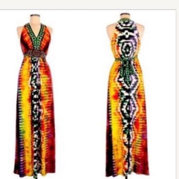 Multicolored Maxi Dress - Size 8 - Picture 7 of 7